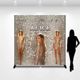 Lofaris Custom Glitter Sliver Diamond Birthday Backdrop